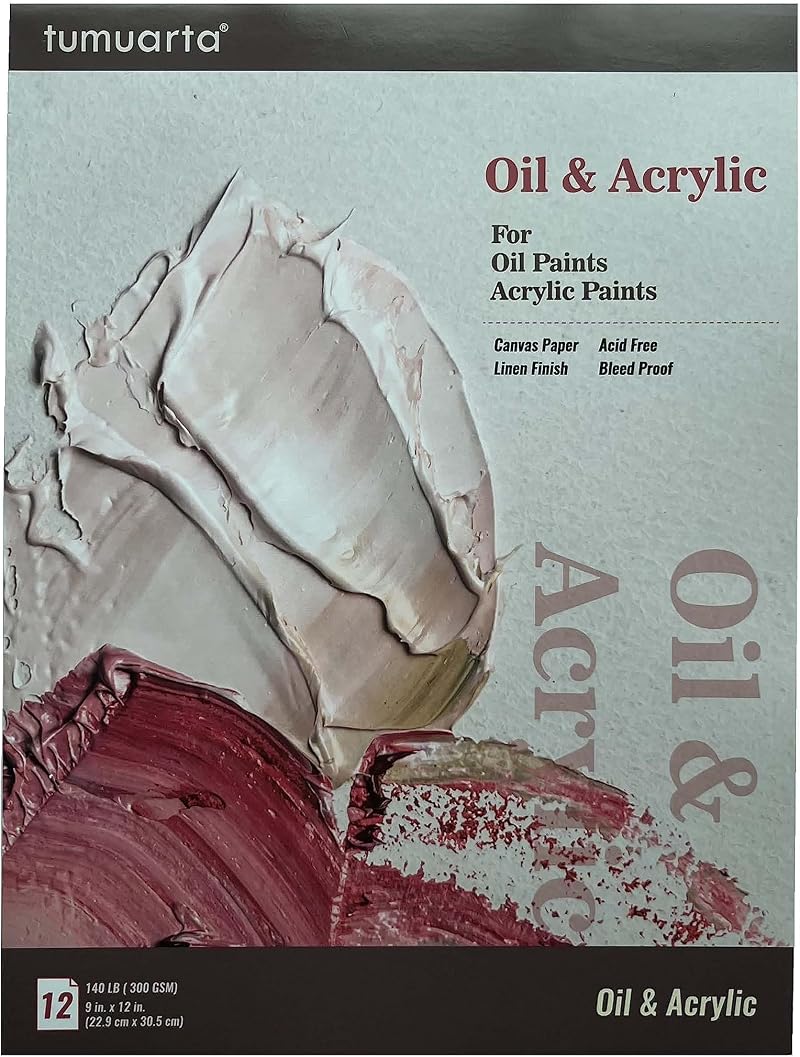 tumuarta Oil Painting Paper Pad 22.9x30.5 cm 300 GSM 12 Sheets