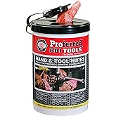 Proferred - T99001 PROFERRED Hand and Tool Wipes, Heavy Duty Tool Cleaning Wipes, Hand Cleaning Wipes, Degreasing, Waterless Hand Cleaner, Dual Surface, Work Surface Wipes,82 Count (Pack of 1)