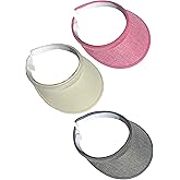 ​3 Pieces Clip On Visors Women Men Visor Sun Hats Hat Outdoor Sports Golf Beach Travel Tennis Cap