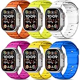 Wepro 6 Pack Sport Band for Apple Watch Ultra 3 Ultra 2 Ultra Band 49mm 46mm 45mm 44mm 42mm for Men, Soft Silicone Waterproof Rugged Breathable Strap for iWatch Series 11 10 9 8 7 6 SE 5 4 3 2 1