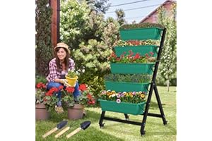 TOREVSIOR 5 Tiers Vertical Garden Bed, Vertical Garden Planter Indoor and Outdoor, Vertical Elevated Garden Bed Perfect for Vegetables Flowers Herbs