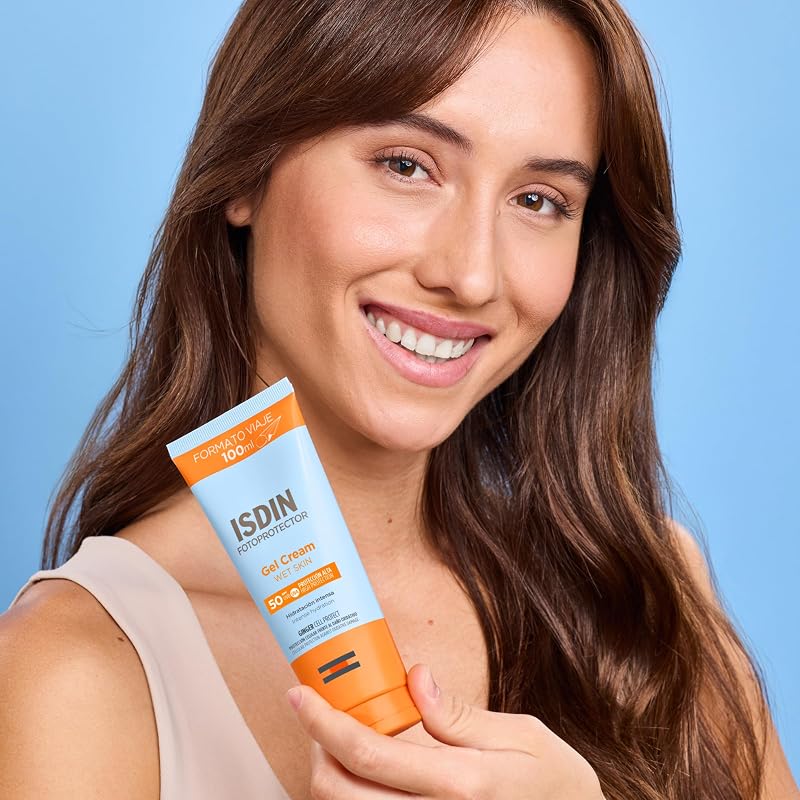 Gel Cream Wet Skin SPF 50 Protector Solar Corporal con Textura Gel Crema, Hidratación y una Agradable Sensación de Frescor, 100 ml