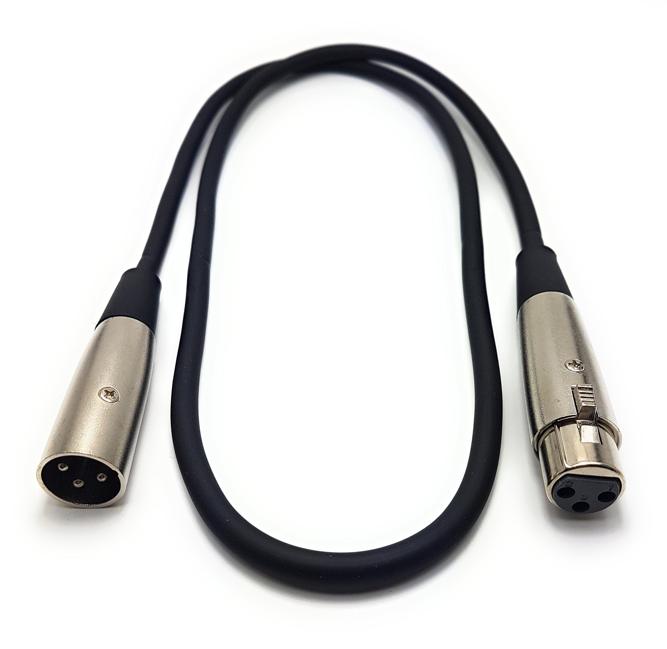 MainCore 1m Long XLR Male To XLR Female Socket Microphone, Instrumental Cable Lead Compatible With Amplifiers,Mixer,Speakers & Other Pro Recording (Available in 0.5m,1m, 2m, 3m, 5m, 6m, 10m)