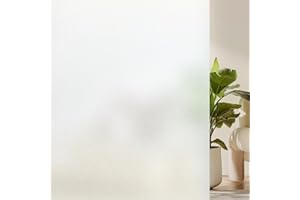 Coavas Film d'intimité pour fenêtre, film vinyle électrostatique en verre dépoli non adhésif bloquant la chaleur, revêtement 