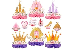 Princess Honeycomb Centerpieces, KSKSPE 12Pcs Princess Party Table Centerpieces Princess Birthday Decorations Princess Theme Party Table Decoration for Princess Supplies