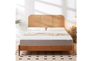 Amazon Basics Memory Foam Plush Mattress, Queen, White/Grey, 80 x 60 x 8 inches