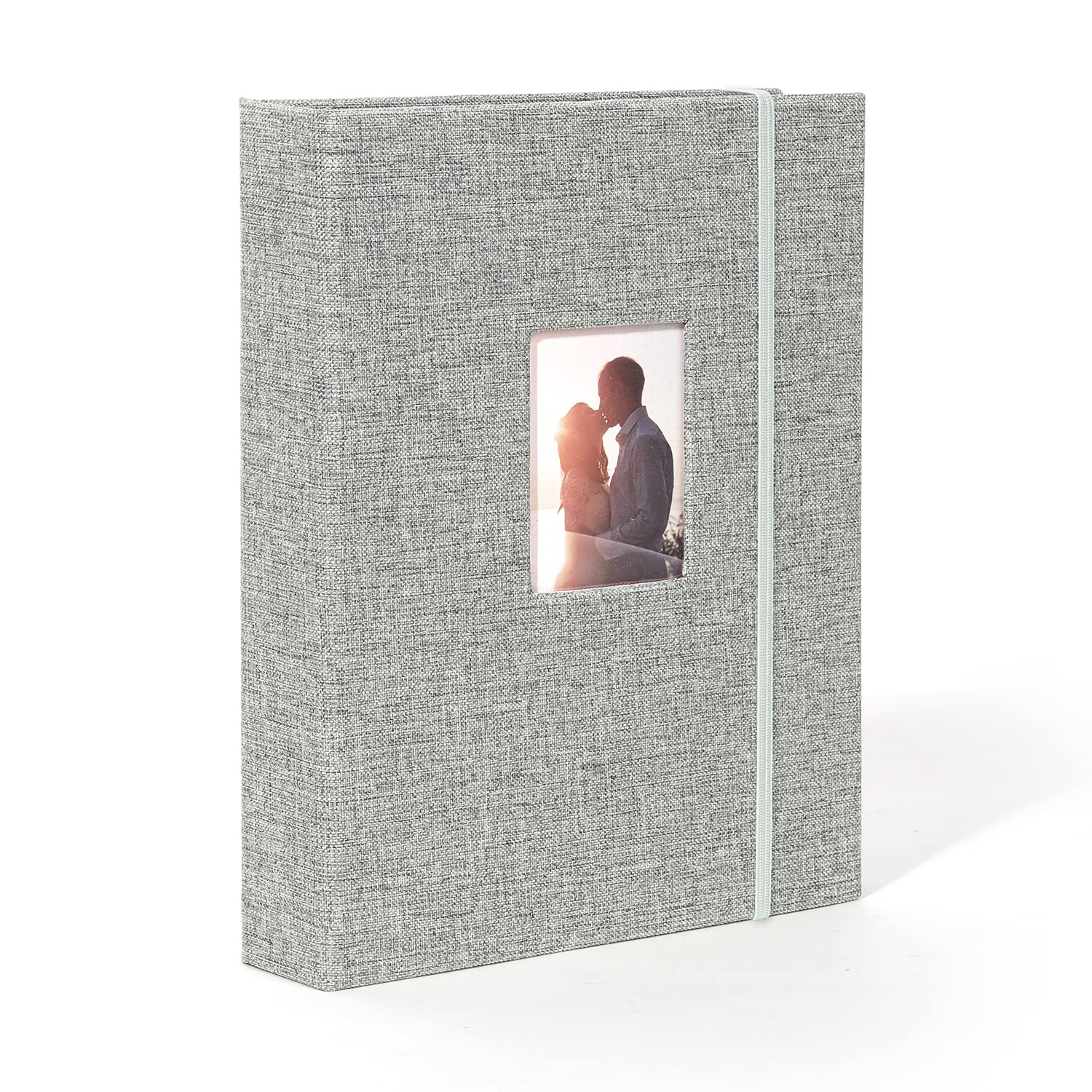 Photo Albums, 208 Pockets Linen Cover Mini Album Compatible with Fujifilm Mini 7s 8 8+ 9 25 26 50s 70 90 Film, PIC-300 Z2300 Film Instant Camera,Smokey White