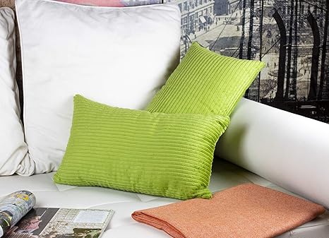 2 Fundas Cojines 30 x 50 cm, Cojines Pana Color Verde. Cojín ...