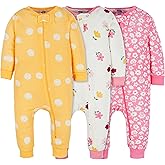 Onesies Brand Baby Girls’ 3-pack Snug Fit One-piece Cotton Pajamas