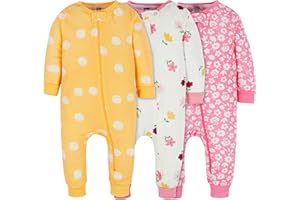 Onesies Brand Baby Girls’ 3-pack Snug Fit One-piece Cotton Pajamas