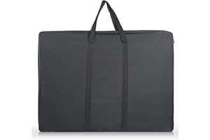 JJRING Art Portfolio Bag, Wired-Frame Nylon Portfolio Case, Large Storage Bag in 37 Inches by 28 Inches, Great Carrying Bag for Artworks, Posters, Drawings, Prints (Black)