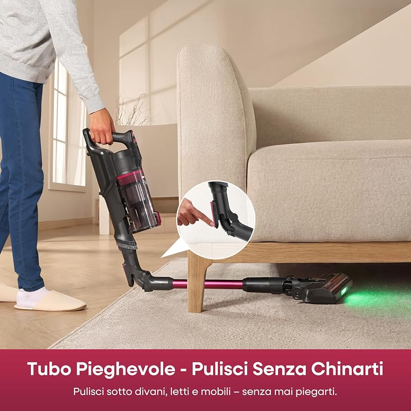 FV3 Aspirapolvere senza Fili 60KPa/50Min/120㎡, Tubo Pieghevole — foto 3 di 8