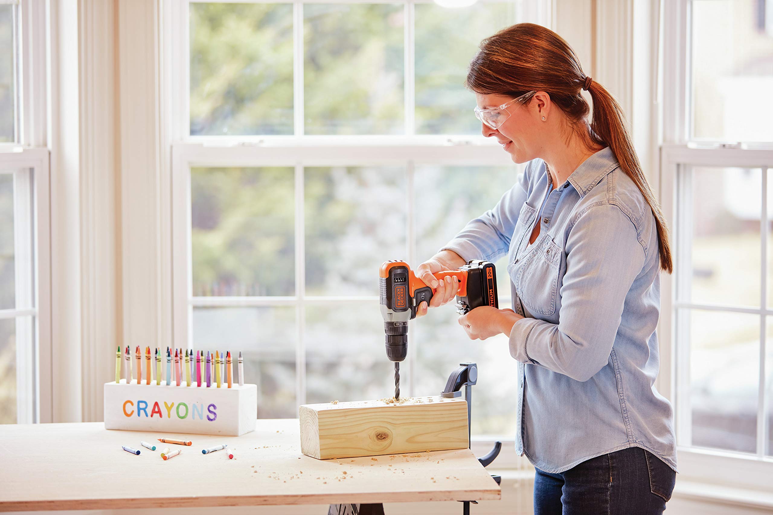 BLACK+DECKER 20V MAX Cordless Drill Kit with ?Battery, Charger, Includes Double Sided Drill Bit (BCD702C1)