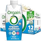 Orgain Organic Nutritional Vegan 16g Protein Shake, Vanilla, 11 oz, 12pk | Ready to drink plant based protein, meal replacement, 21 vitamins &amp; minerals, fruits &amp; vegetables, non-GMO, gluten-free