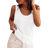 PRETTYGARDEN Sleeveless Sweater Tops for Women 2026 Spring Boho Tank Top Summer Crochet Scoop Neck Beach Vacation Clothes