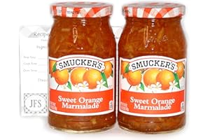 JFS GROCERY Smucker's Sweet Orange Marmalade 18oz Glass Jar, Pack of 2 Bundled with a JFS Recipe Card