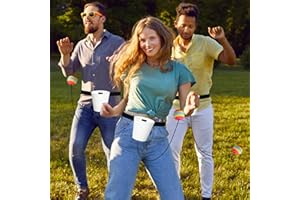 Soulchen 6 Set Swing Away Party Game Fun Catch Ball in Cup Twerk Ball Game Fun Games for Adults Party Graduations Funny Bachelor Night Wedding Birthday Christmas Family Games (White)