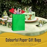 Thepaperbagstore 10 Green Small Paper Party Bags With Handles 18x22x8cm view 8