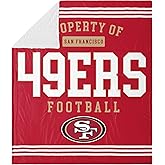 FOCO NFL Unisex-Adult NFL Team Logo Sherpa Fleece Plush Throw Blanket - 60" x 70"