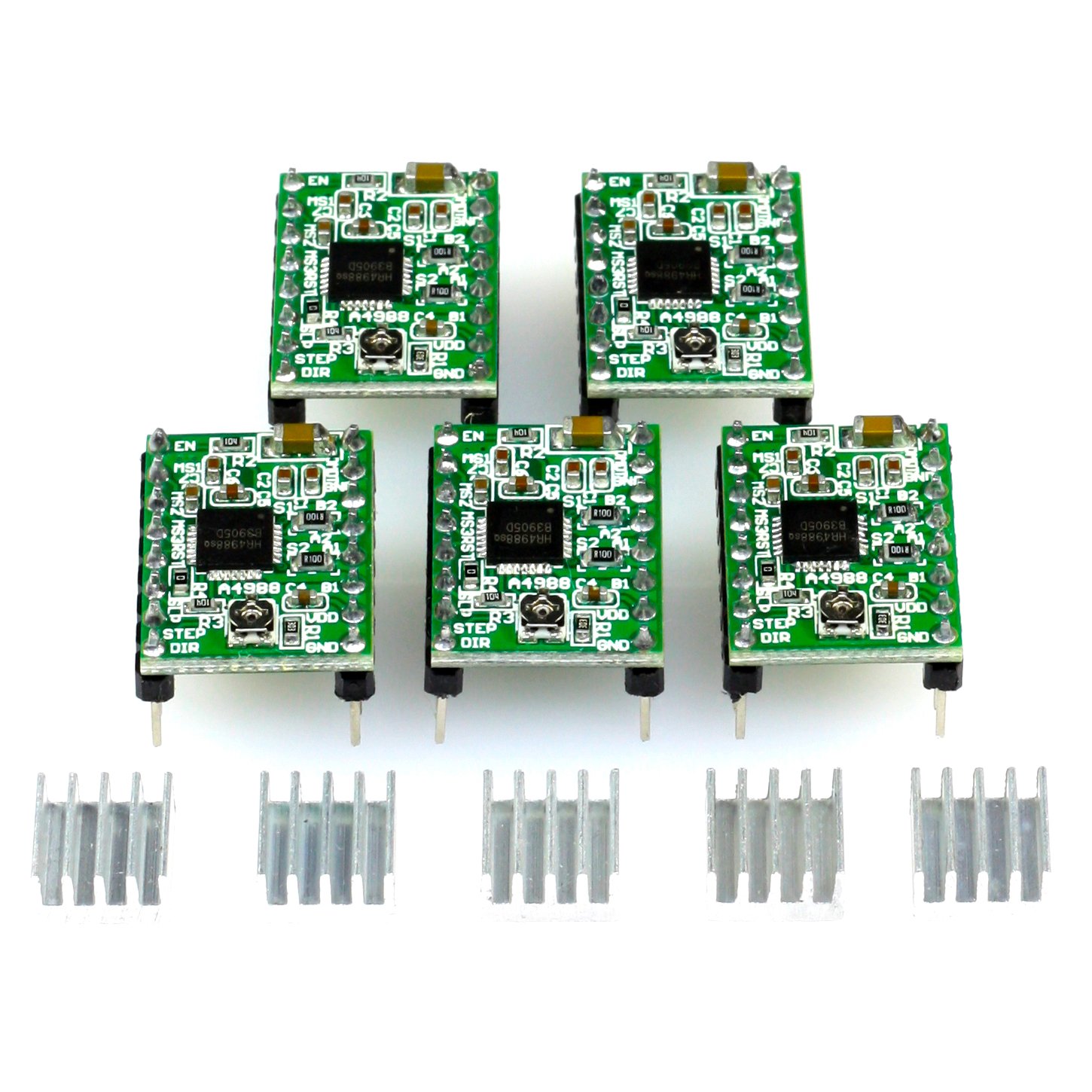 5x A4988 Stepper Motor Driver Module with Heat Sink - for CNC Shields, RAMPS 1.4, 3D Printer, Prusa Mendel