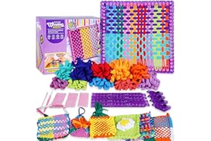DISRACKER Weaving Loom Kit for Potholder Making - DIY Arts and Crafts for Kids and Adults, Includes 288 Loops & Step-by-Step Instructions, Ideal Gifts for Girls Ages 5 6 7 8-12 13