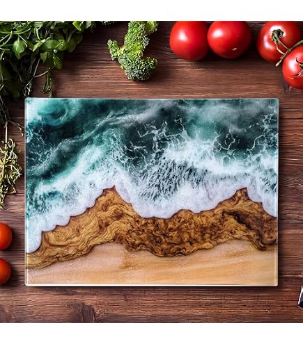 Amazon.com: LILKUISYN Handcrafted Acacia Wood Cutting Board Resin
