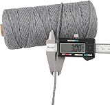 jijAcraft 3MM Grey Cotton String 100M Macrame Cord Craft Twine DIY view 2