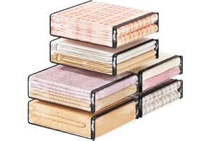 Lifewit 14L Clear Sheet Storage Bags with Zipper 6 Pack, Plastic Sweater Storage Bins for Clothing, Vinyl Foldable Clothes Co