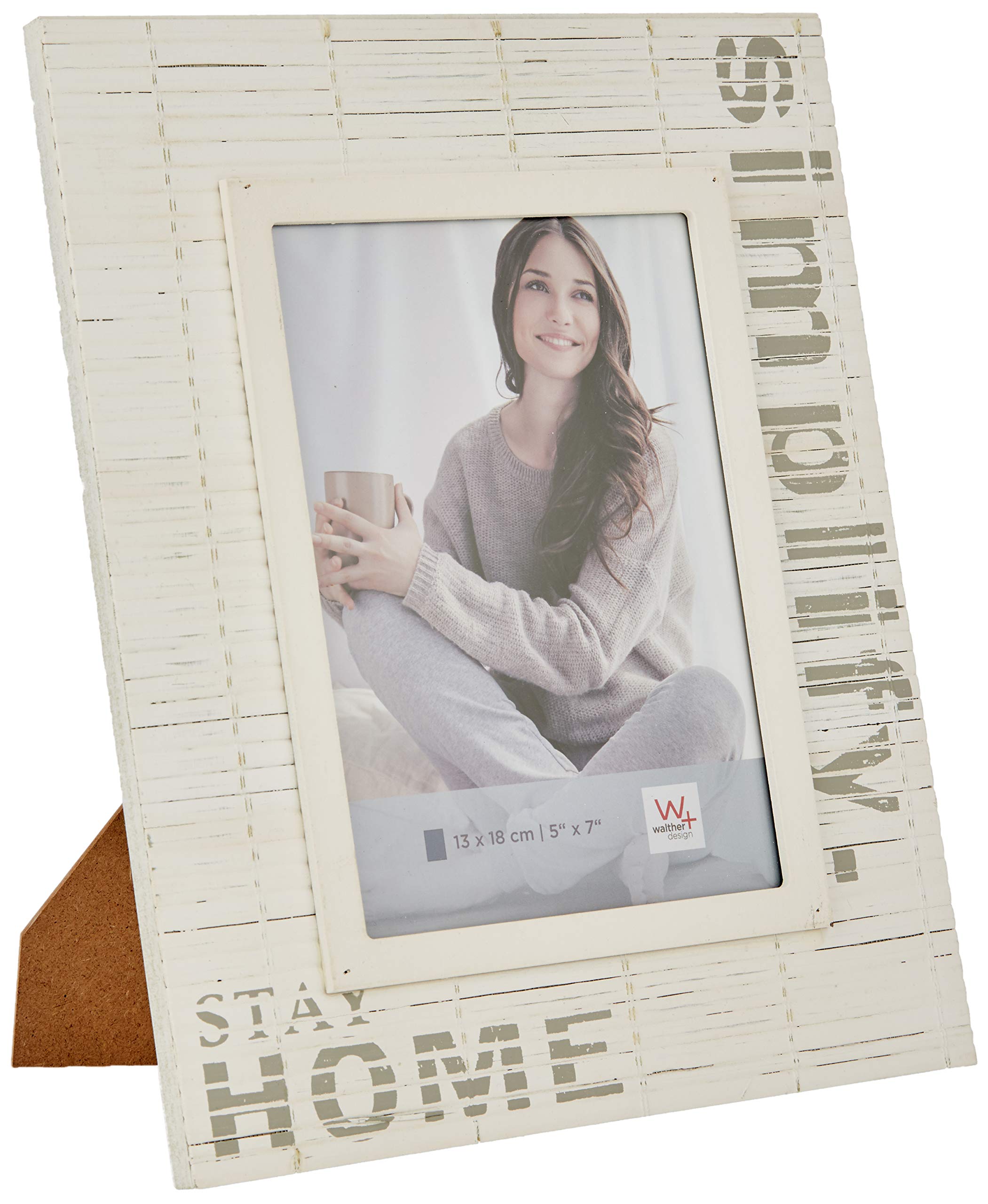 walther design Picture frame White 13 x 18 cm Wooden Portrait frame with decor letteRingSimplify YS318W