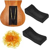 Yeshone 2 Pcs Violin Shoulder Rest Pads Soft Foam Sponge, 3/4-1/2 Size | Kids Violin Cushion with Yellow Rubber Bands, Comfortable for Music Lessons Practice Concerts, Back to School Essential