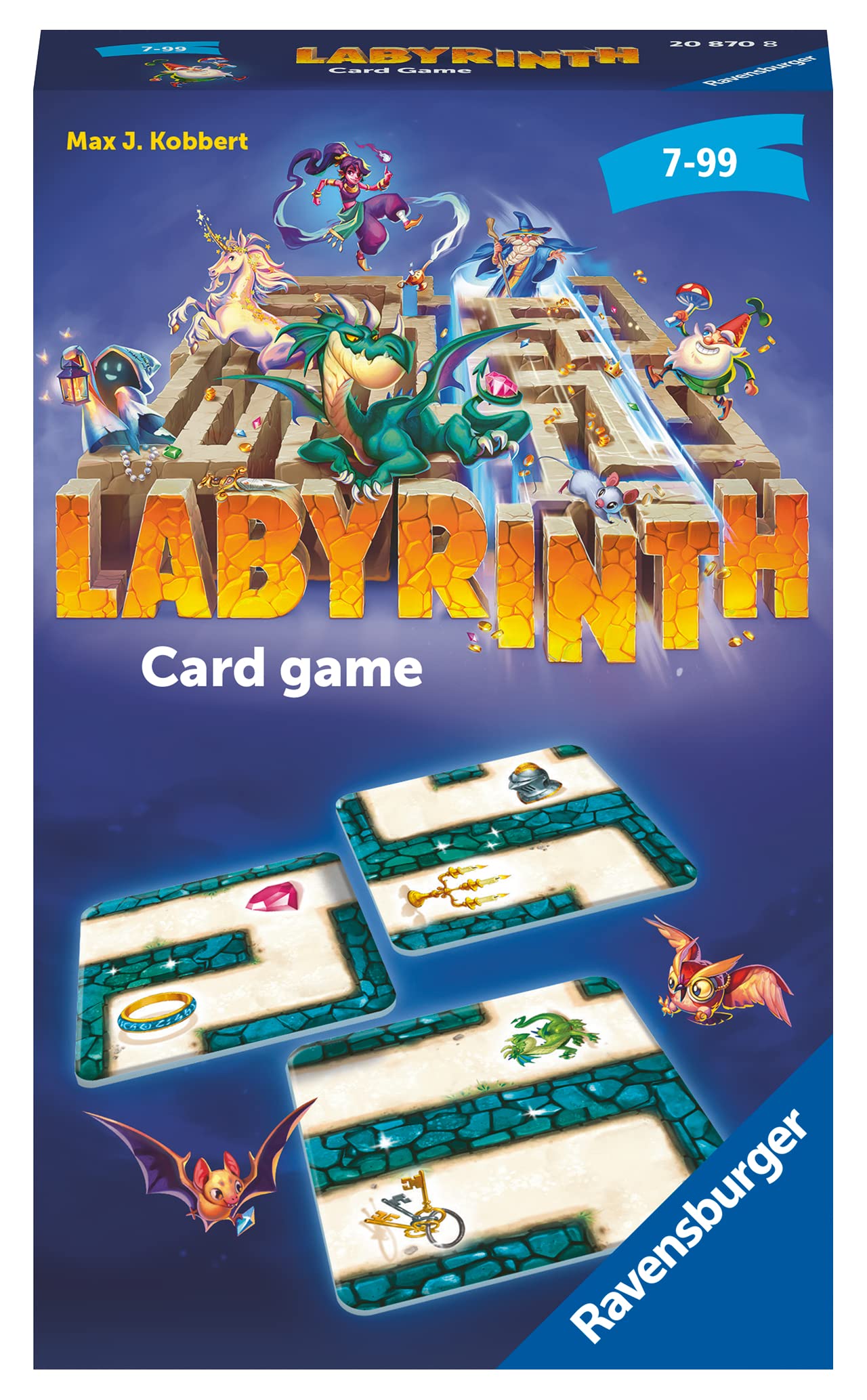 Ravensburger - Labyrinth Travel Card Game, Maze, Pocket Game, 2-4 Players, Recommended Age 7+, 20870 8