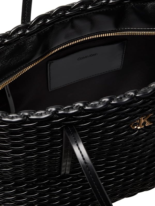 Sac fourre-tout plissé avec fermeture éclair pour femme, noir (noir), taille unique — photo 4 sur 4