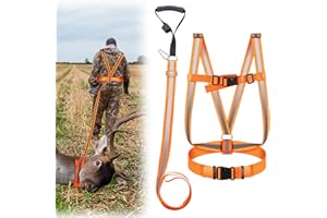 WinnerWhy Deer Drag Strap and Dual Harness with Reflective Strips Heavy Duty Deer Dragging Rope Hunting for Hunters