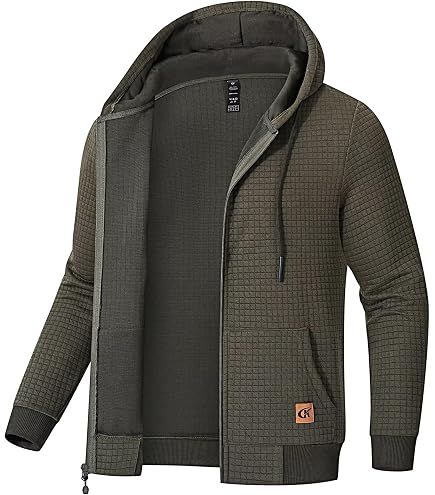 SAVKOOV Mens Lightweight Hoodie Full Zip Sweatshirt Casual Jacket