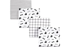 Little Treasure Unisex Baby Cotton Flannel Receiving Blankets, Gentleman 4-Pack, One Size