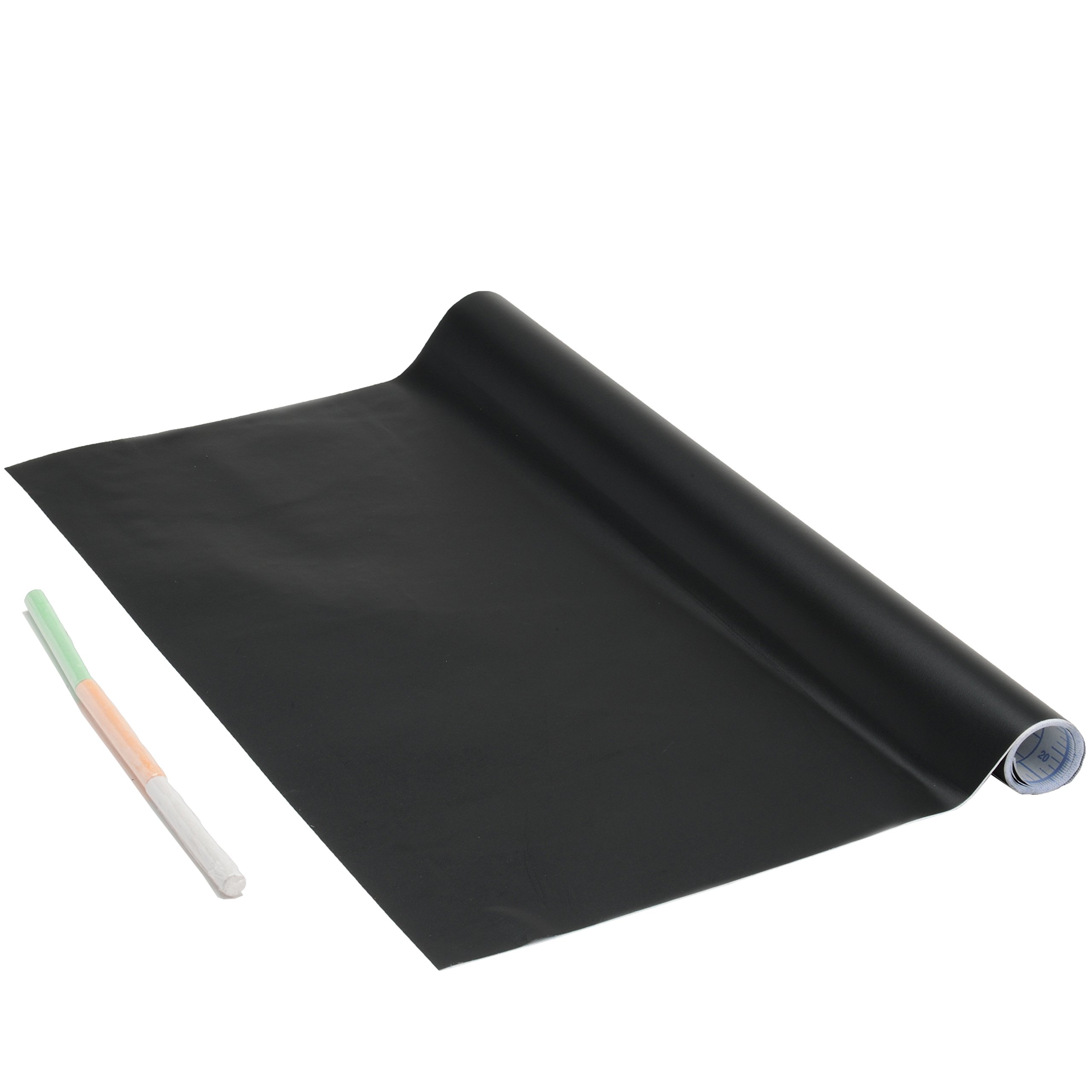 Venilia Self-Adhesive Blackboard Film with 3 Chalks, Chalk Film, Fridge Board, Matte Black, 45 cm x 1.5 m, Thickness 150 μ, Multifunctional Board Film, Kitchen Film, Phthalate-Free, Made in EU