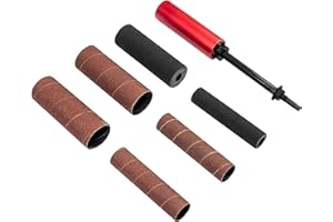 Portable Spindle Sander Hand-Held Rubber Sanding Drum for Drill 4-1/2" x 1-1/2" and 4-1/2" x 1"(Red)