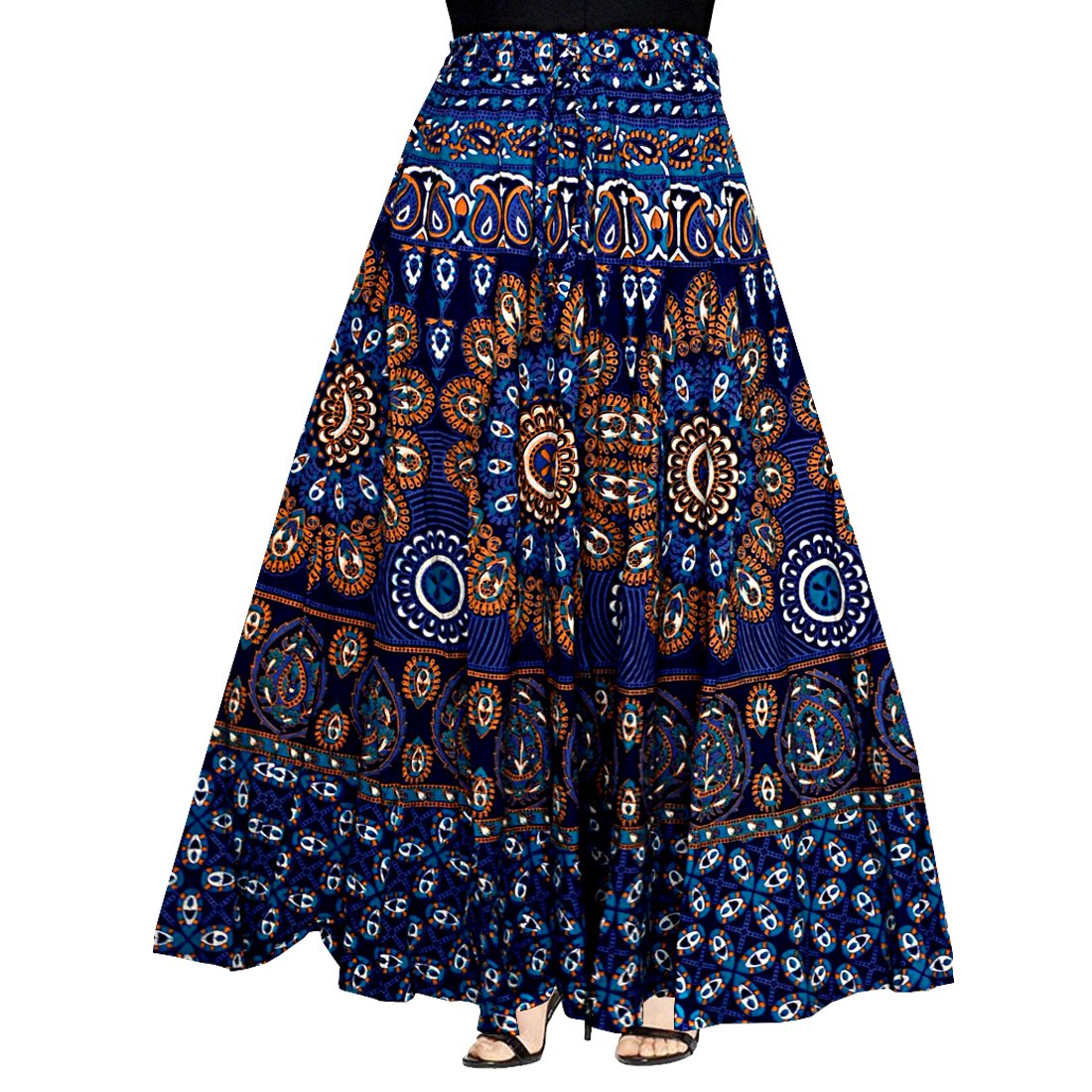 mudrika women's cotton wraparound skirt multicolour, free size