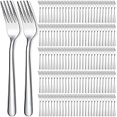 Syhood 300 Pcs Stainless Steel Dinner Forks Set 8 Inch Bulk Metal Forks Restaurant Silverware Mirror Polished Salad Dessert Utensils for Home Hotel Kitchen Event Supplies