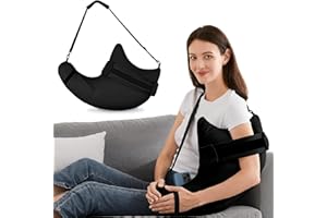 HARBOREST Shoulder Surgery Pillow with Straps & Pocket - Shoulder Pillow for Shoulder Pain, Rotator Cuff Pillow for Sitting, Relief Pillow (Black)