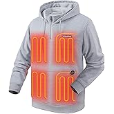 Venustas Unisex Heated Hoodie with Battery, Quarter-Zip Pullover Sweatshirt with 6 Heating Zones for Men & Women
