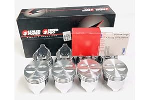 FALCON PERFORMANCE Set of (8) Cast +.030" over Flat Top Pistons & Cast Rings compatible with Chevy 327 (4.030" Bore Diameter)