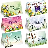 Easter Cards with Envelopes 24 Sets Cross Religious He is Risen Cards with Inspiring Bible Messages for Christians Catholics Party Favors