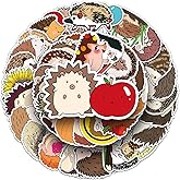 50 Pcs Cute Hedgehog Stickers, 1.96-3.15inch Cartoon Animal Decorative Stickers, Self-Adhesive for Scrapbooking, Kids' Room Decoration, Forest Theme Setup(Hedgehog)