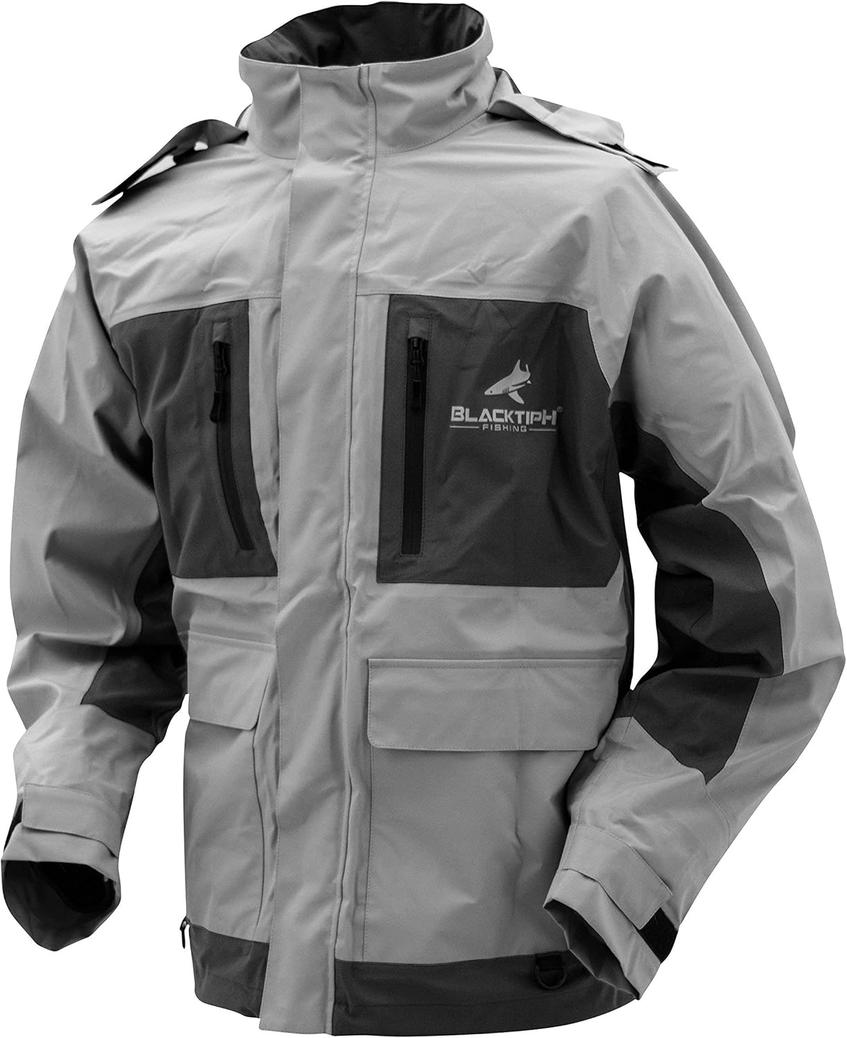 FROGG TOGGS Men's BlackTipH Waterproof Rain Jacket, Light Gray/Charcoal