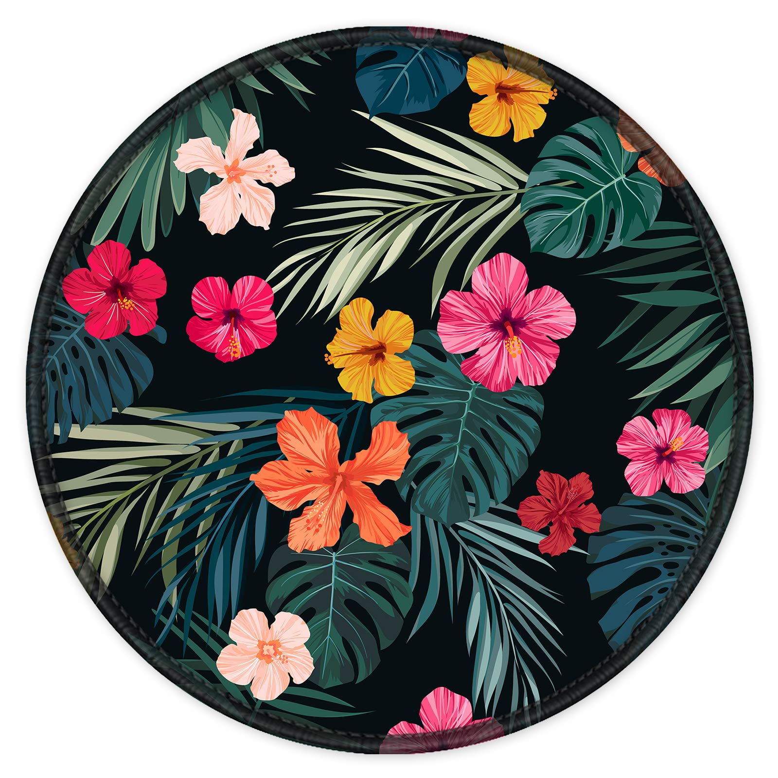 ITNRSIIET Mouse Mat Small Round Mouse Pad with Stitched Edge, Waterproof Smooth Surface Premium-Textured Mousepad with Non-Slip Rubber Base, for PC Laptop Office&Home, Beautiful Floral