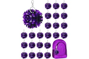 Remuuly Cheer Pom Pom Keychain Cheerleader Gifts Cheerleading Keyring Charm Foil with Keychain Hooks for Women Accessories