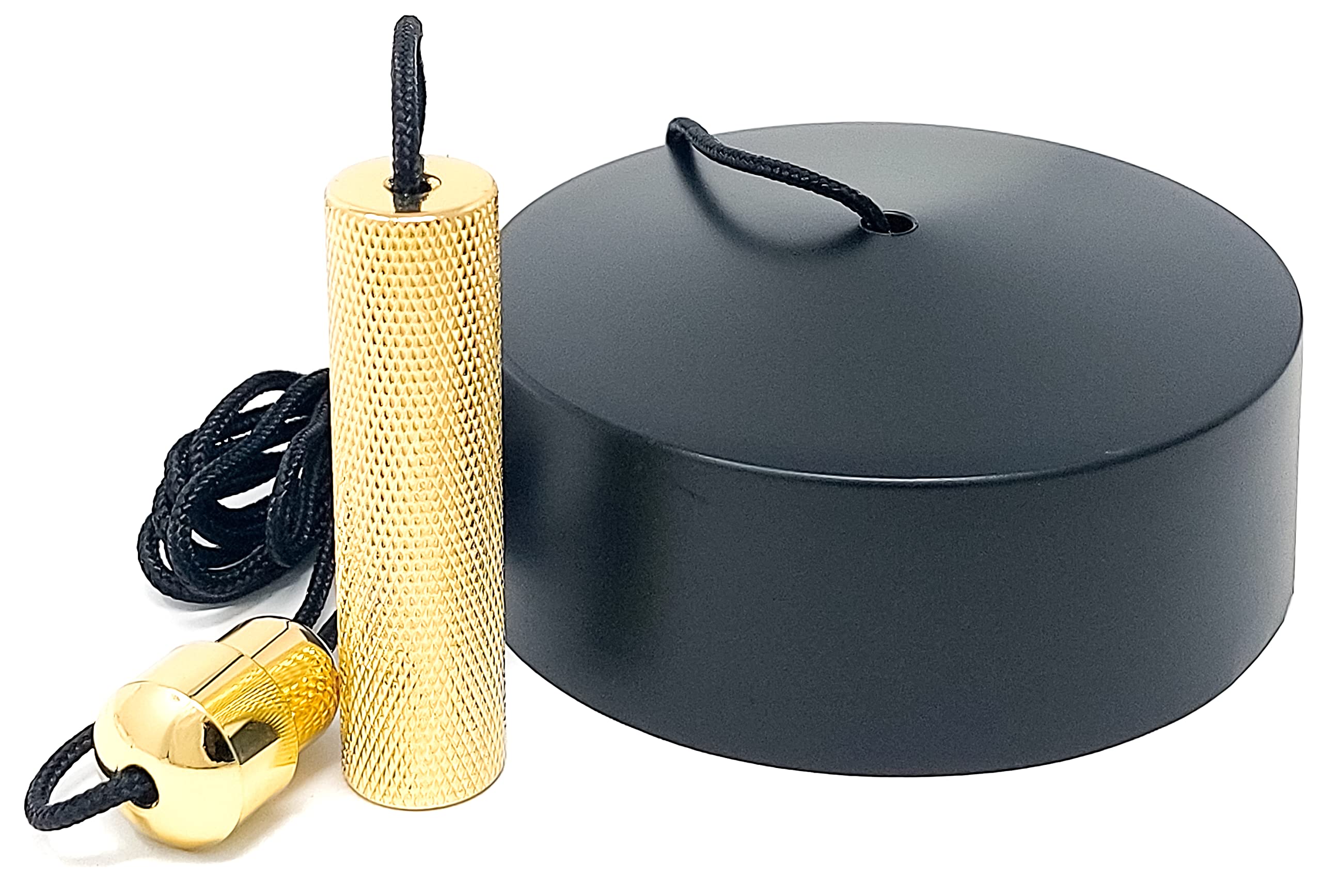 CubeTECH Matt Black Brass Bathroom Light Switch - Pull Cord Kit with Fitting, Ceiling Pendant Light, Black Accessories — image 1