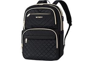 EMPSIGN Laptop Backpack Purse for Women and Men with USB Charging Port, 15.6 Inch Travel Water Resistant Quilted Backpack, Hi