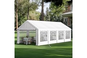 GREEN PARTY 13x26FT Party Tent Heavy Duty, Large Wedding Event Shelters with 3 Carry Bags & Removable Sidewalls, Outdoor Canopy Gazebo Commercial Tent for Carport Camping Garden Patio